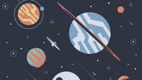a space scene with planets and a rocket.jpg