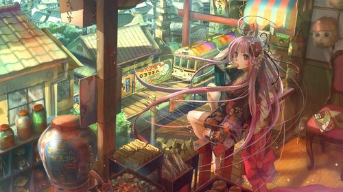 a cartoon of a girl with long pink hair sitting on a balcony.png