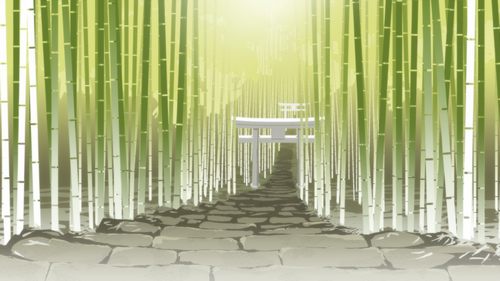 a bench in a bamboo forest.png