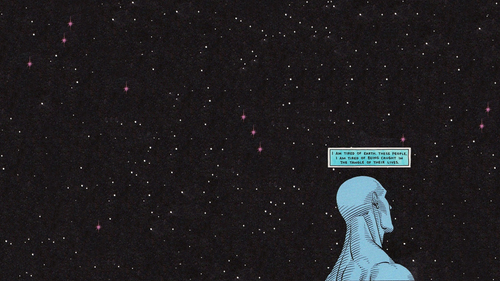 a comic book page of a man looking at stars.png
