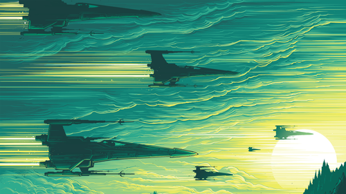 a group of space ships in the sky.png