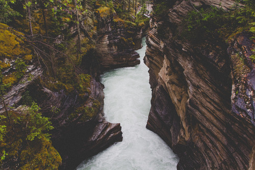 a river between rocks with trees.jpg