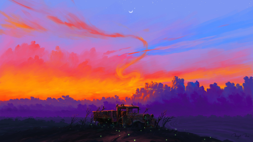 a truck in the sunset.png