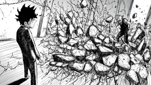 a cartoon of a man standing next to a broken wall.jpg