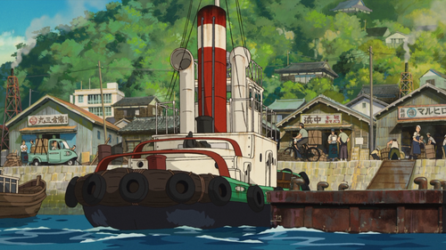 a cartoon of a boat in water.png