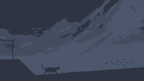 a cat walking on a hill.png