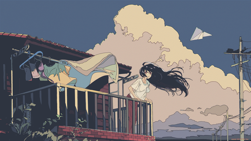 a cartoon of a woman on a balcony.png