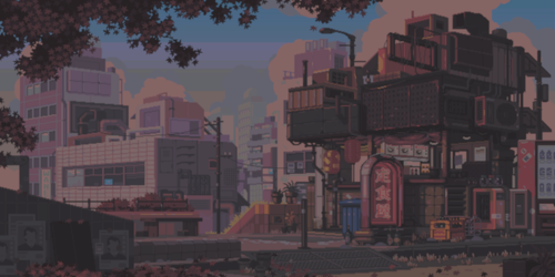 a pixel art of a city street.png