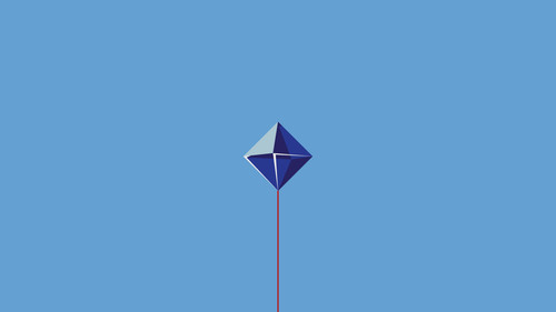 a blue diamond shaped object with a red string.jpg