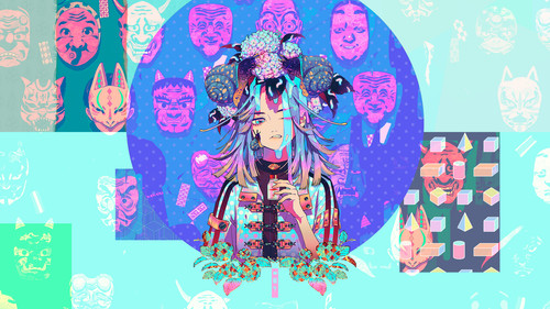 a cartoon of a woman with flowers in her hair.jpg