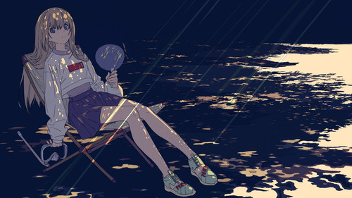 a cartoon of a woman sitting in a chair with a paddle.jpg