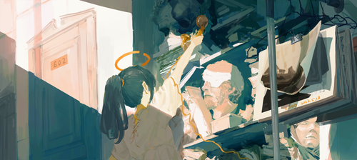 a girl holding a hammer to a man's head.png