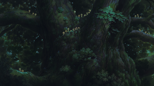 a cartoon of a forest with mushrooms.png