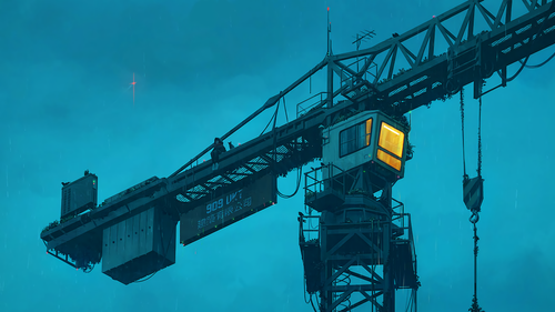 a crane with a light on top.png