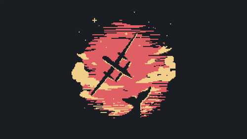 a pixel art of a sword and whale.png