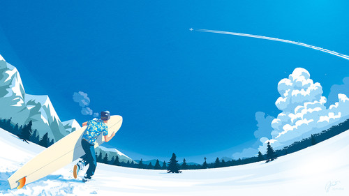 a man carrying a surfboard in the snow.jpg