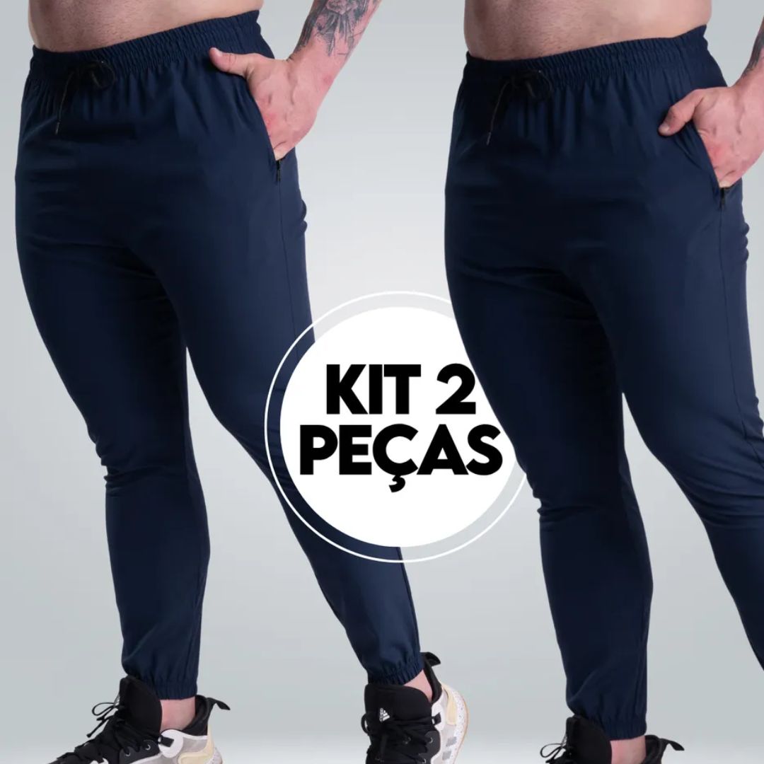 Kit 2 Calças Jogger Masculina Dinamic Treino Punho Elastico