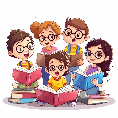 pngtree students reading vector png image 6900753.png