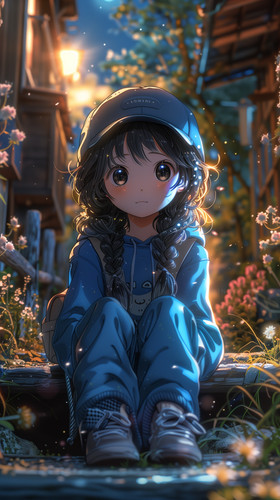 surajarts A cute girl with black hair wearing a blue sweatshirt 058f4888 7248 412a a9d9 2feea932ec34.jpg