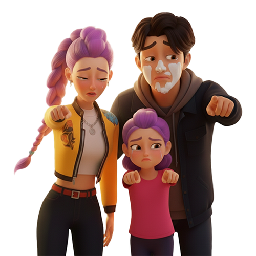 rumi family sad pointing.2