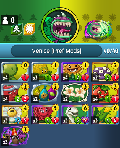 Combo Midrange
Spark cost: 48,800 (average)
Heal and Flower synergy help set up Apotato to OTK with Espresso
Note: Kernel-Pult can be swapped with Bonk Choy as a stronger body that's weak into certain cards (ie. Zombology Teacher)