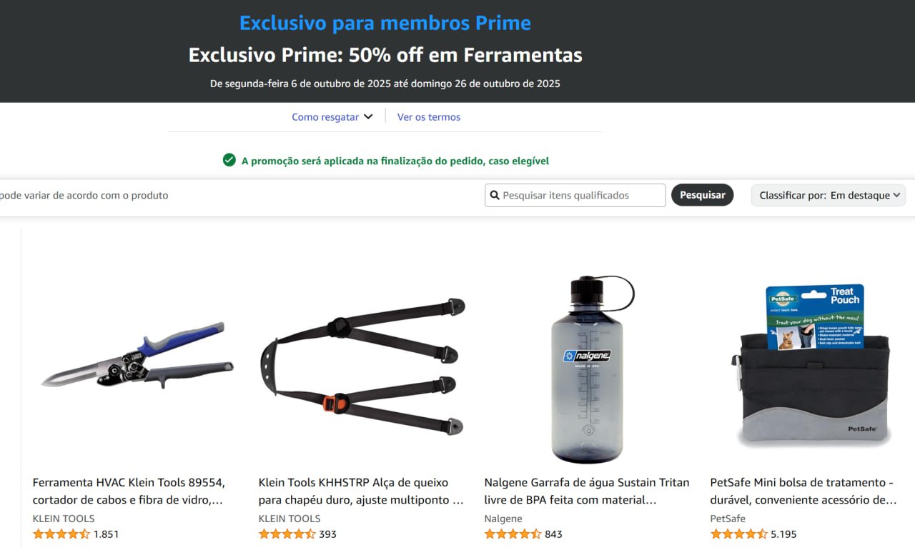 Exclusivo Prime: 50% off em Ferramentas