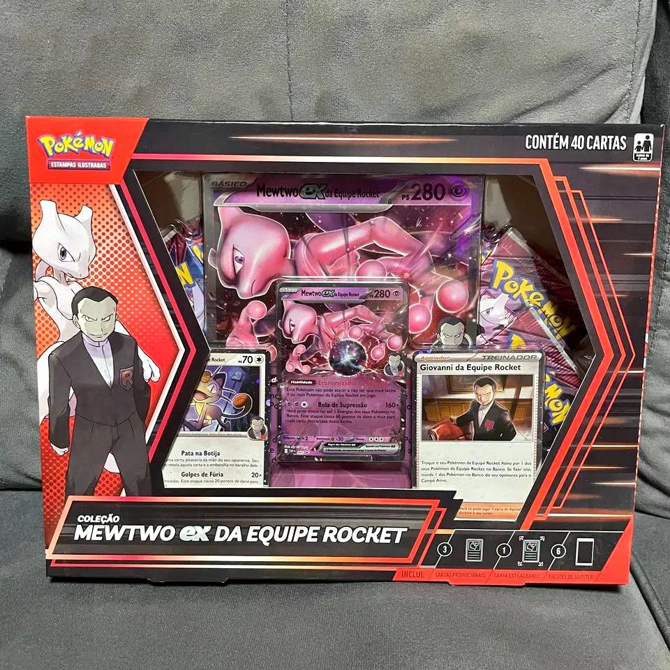 Box Pokémon Coleção Mewtwo Ex Da Equipe Rocket Copag Mewtwo Ex Da Equipe Rocket Português