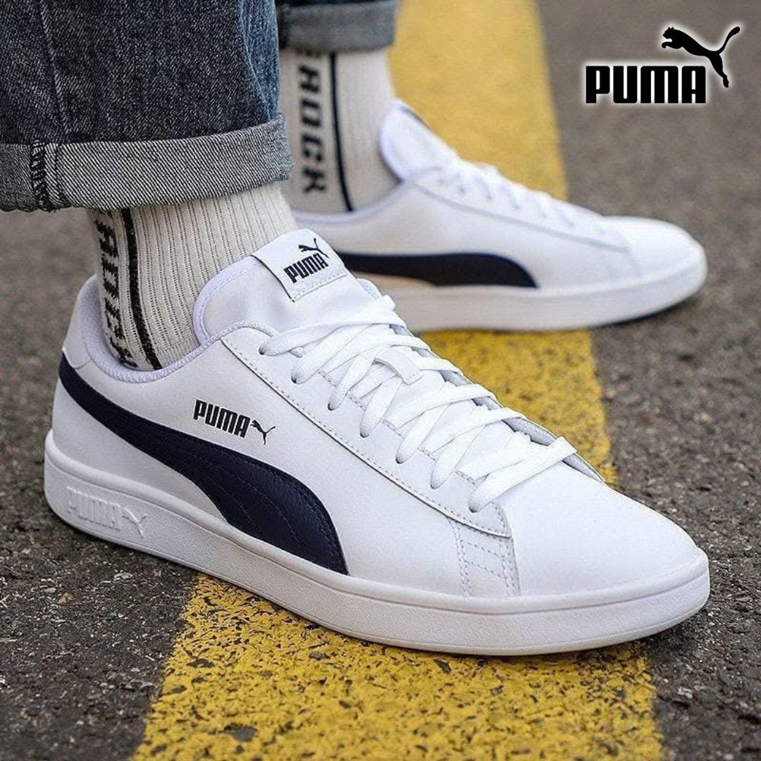 Tênis Puma Smash v2 Sl Bdp Masculino – Branco+Azul