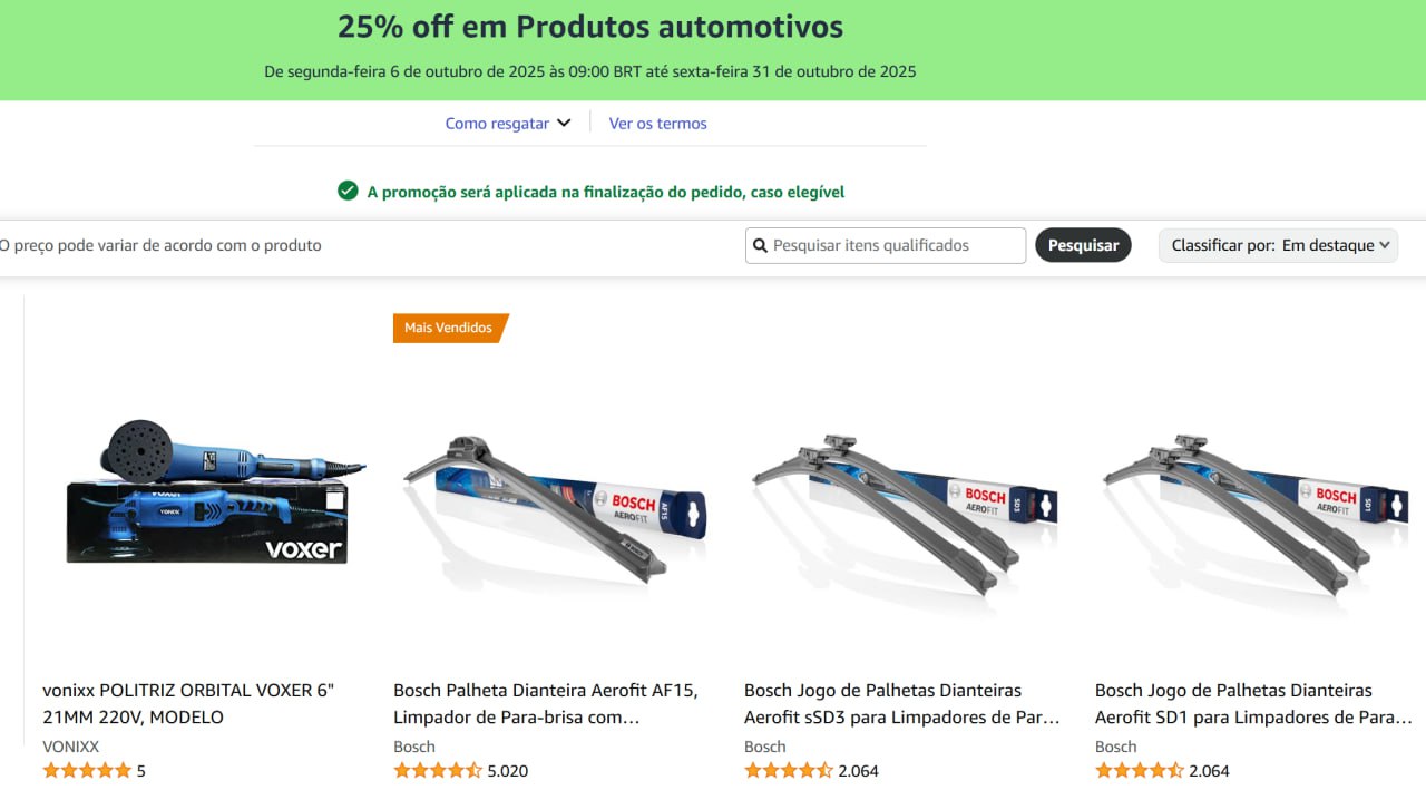Seleção de Ofertas Automotivas com Até 25% off
