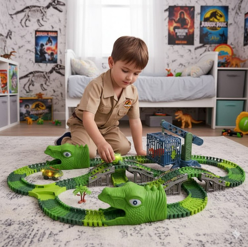 Atentu Pista De Carrinho Dinossauro Com Luz 277 Peças Brinquedo Cor Verde.jpg