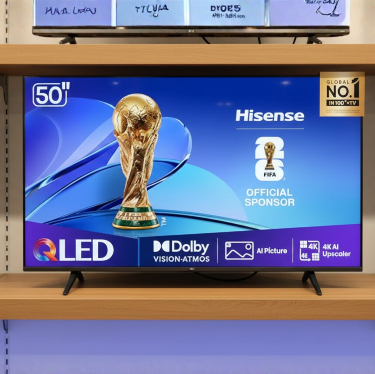 Hisense Smart TV UHD 4K QLED 50″ Polegadas 50Q6QV com HDR10+, Dolby Atmos, Sports Mode, Game Mode Plus e Compatível com Alexa