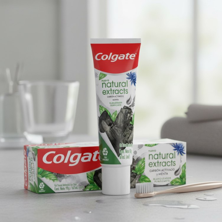 Colgate Creme Dental Natural Extracts Carvão Ativado e menta 90g