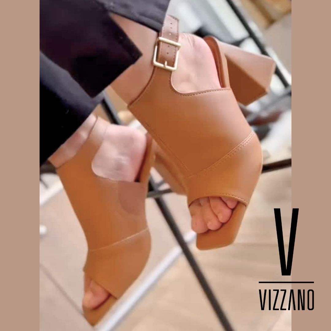 Sandália Feminina Salto Grosso Moda Casual Conforto Original