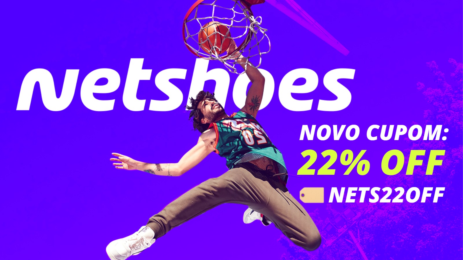 Cupom de 22% Off em compras a partir de R, limitado R0 na Netshoes