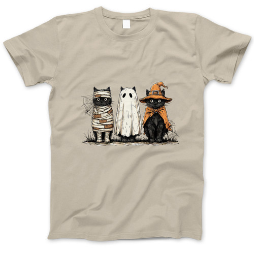 Photograph of four blank t-shirts greys beige and army green. Clipping path included. Ready for your.jpg