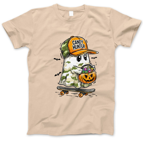 Photograph of four blank t-shirts greys beige and army green. Clipping path included. Ready for your.jpg