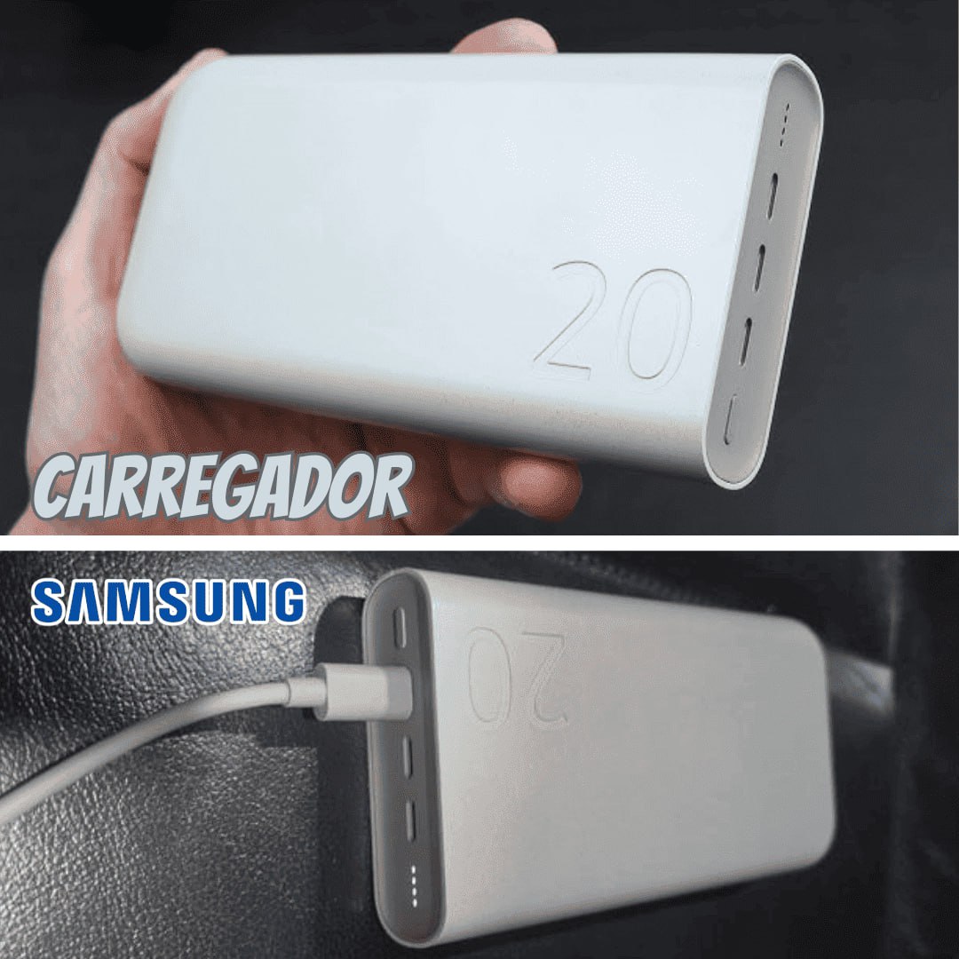 Carregador Portátil Samsung 3 Portas 20000mah Ep-p4520 Bege