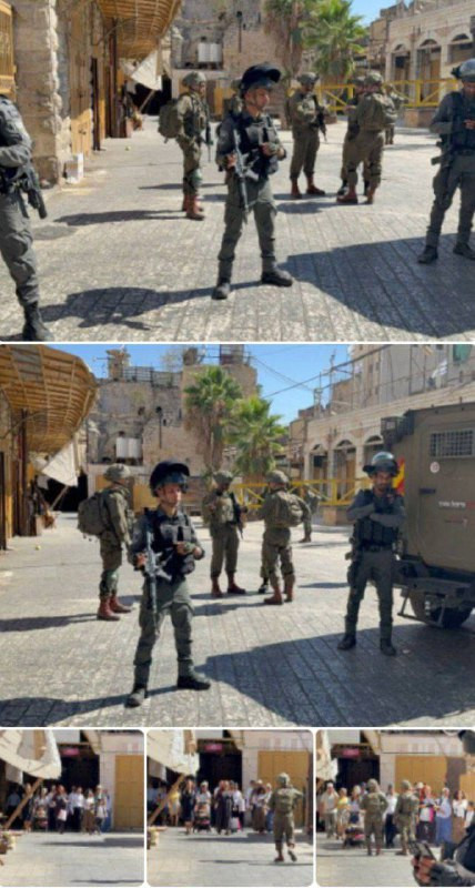 قوات الاحتلال تقتحم وتنتشر في البلدة القديمة في الخليل لتأمين اقتحامات مجموعات المستوطنين....