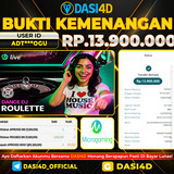 BUKTI KEMENANGAN 08 OKTOBER 2025 DI  DANCE DJ ROULETTE RP.13.900.000