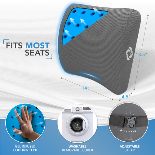 SA6435 Gel Infused Lumbar Cushion Gray Amazon Images 6.jpg