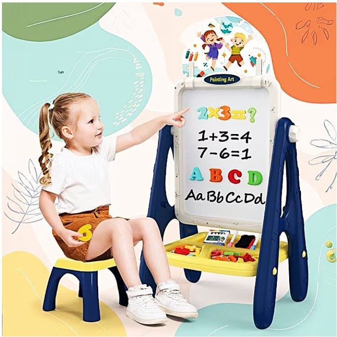 miitanページ Tabla educativă magnetica 2 in 1 cu scaunel, e-Wantay, multicolor