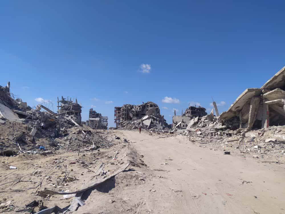 صورة من حي تل الهوى في مدينة غزة تظهر أن المنطقة تم مسحها بالكامل...