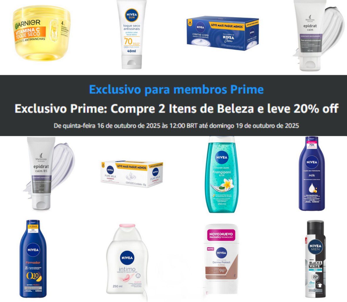 Exclusivo Prime: Compre 2 Itens de Beleza e leve 20% off