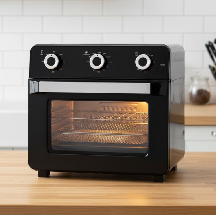 Forno Elétrico Family Modo Air Fryer Grill 20 Litros 7 Opções de Cocção Timer 60min Até 230°c Forno Fryer 1400 W De Potência Grelhas Removíveis Cor Preto – Hamilton Beach