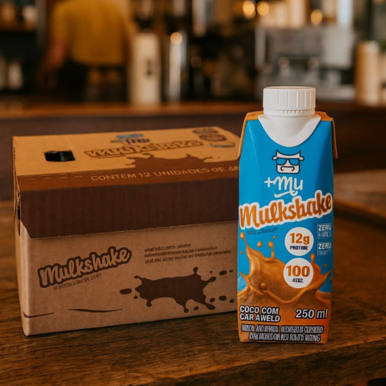 +Mu Mulkshake Bebida Proteica Sabor Coco com Caramelo – Pack 12 unidades 250 mL