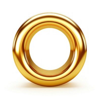 3D render of *Letter O* shiny gold, cartoon-style, hd , gambled, isolated on white background --ar 1.jpg