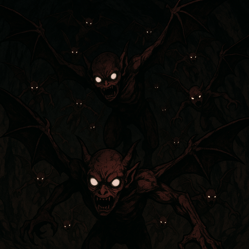 20250918 1904 Dark Cave Imps simple compose 01k5fmgsmge6zs0y3mbc2t0n7a.png