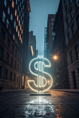 dollar sign symbol with abstract digital glow with.jpg