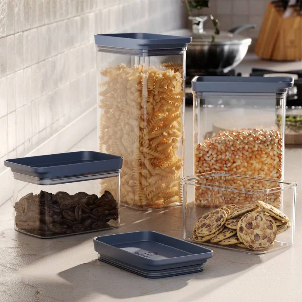 Conjunto de Potes Herméticos Organizadores Electrolux Experience 6 Un. Empilhável Modular