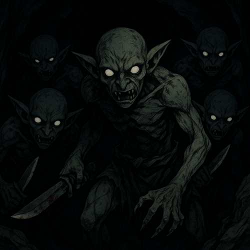 20250917 1955 Goblins in Dark Cave simple compose 01k5d51q1ef5nsjg46xyhc59ej.png